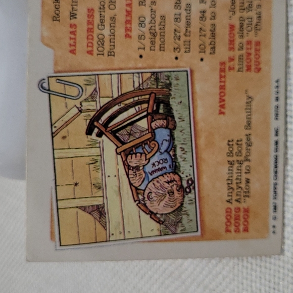 1987 Topps Garbage Pail Kids Original Series 7 Rollin’ Roland 275b MINT - Picture 4 of 5